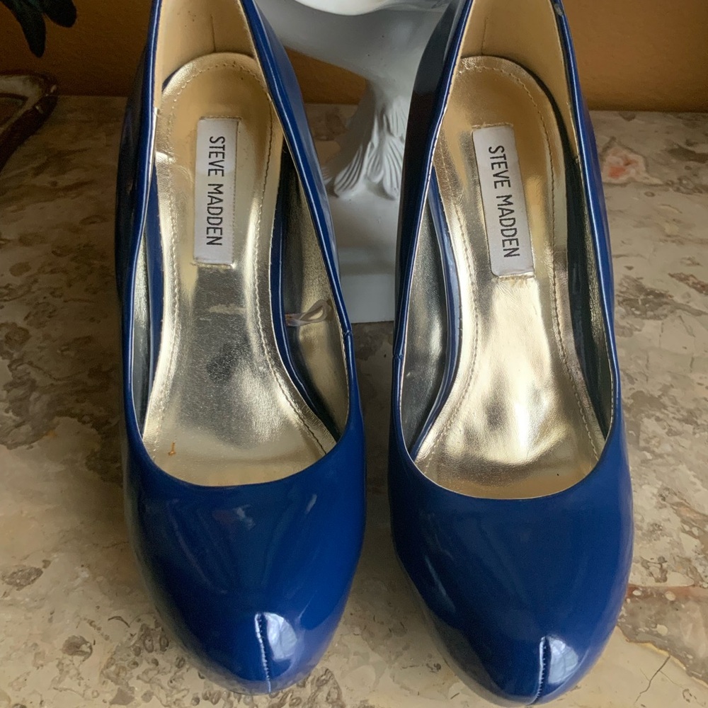 Steve Madden - P Ressa -  Blue Patent Leather Heels